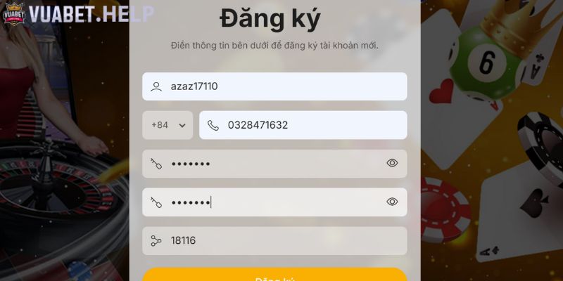 Nhấn đăng ký ngay để tạo tài khoản