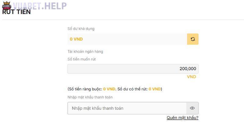 Rút tiền Vuabet với đa dạng phương thức