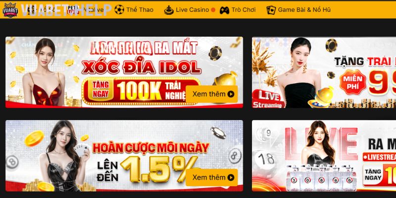 Vuabet mang đến nhiều ưu đãi hấp dẫn khi tham gia trải nghiệm