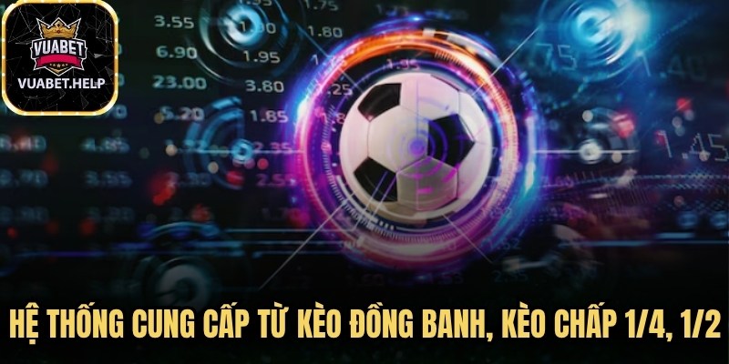 Hệ thống cung cấp từ kèo đồng banh, kèo chấp 1/4, 1/2 