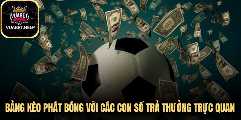 Bảng kèo phát bóng trực tuyến với các con số tỷ lệ trả thưởng trực quan.