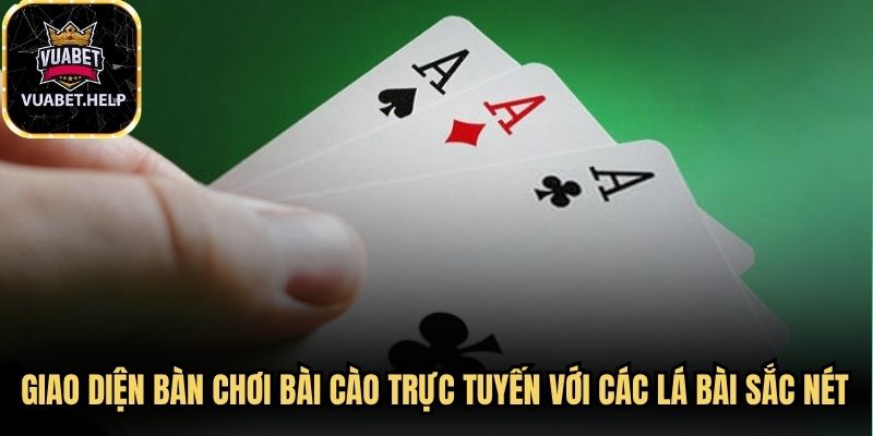Giao diện bàn chơi bài cào trực tuyến với các lá bài sắc nét